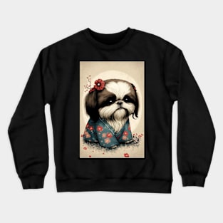 Super Cute Shih Tzu Portrait - Japanese style Crewneck Sweatshirt